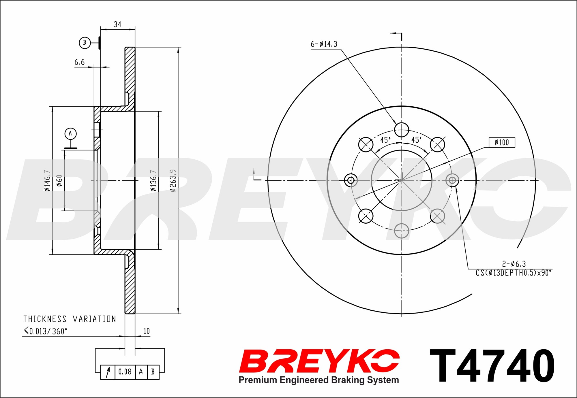DAVID VASCO T4740 BREYKO Brake Disc