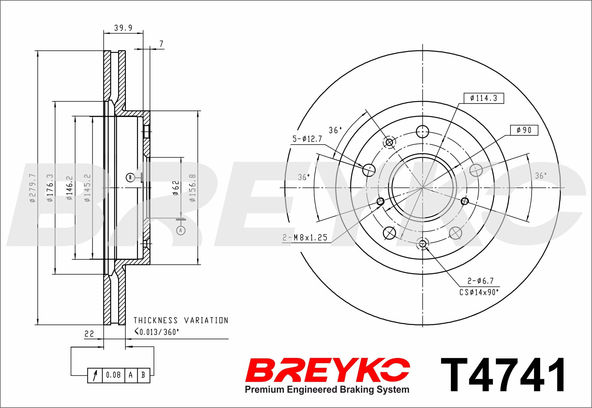 DAVID VASCO T4741 BREYKO Brake Disc