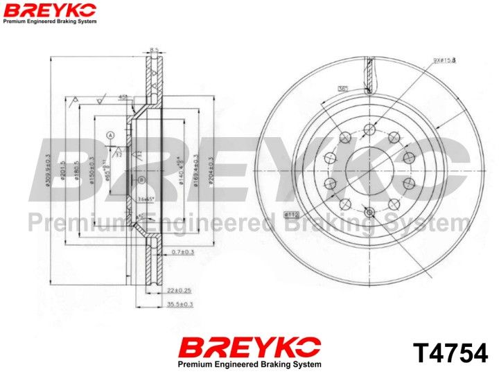 DAVID VASCO T4754 Brake Disc