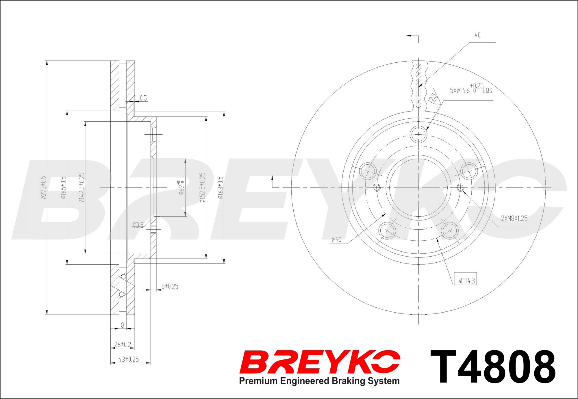 DAVID VASCO T4808 BREYKO Brake Disc