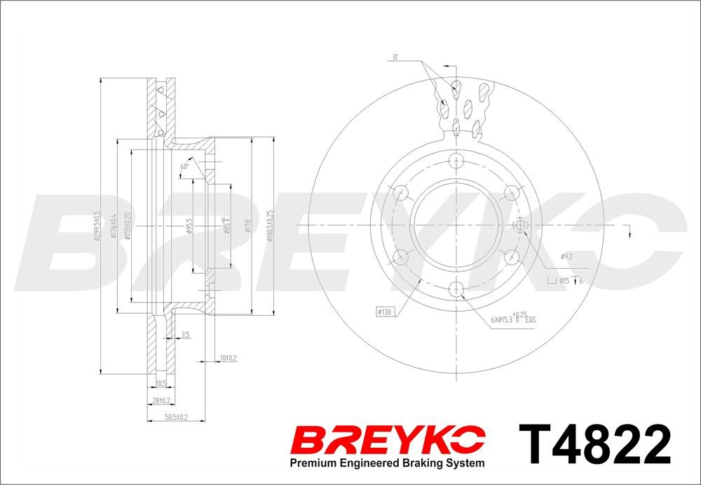 DAVID VASCO T4822 BREYKO Brake Disc