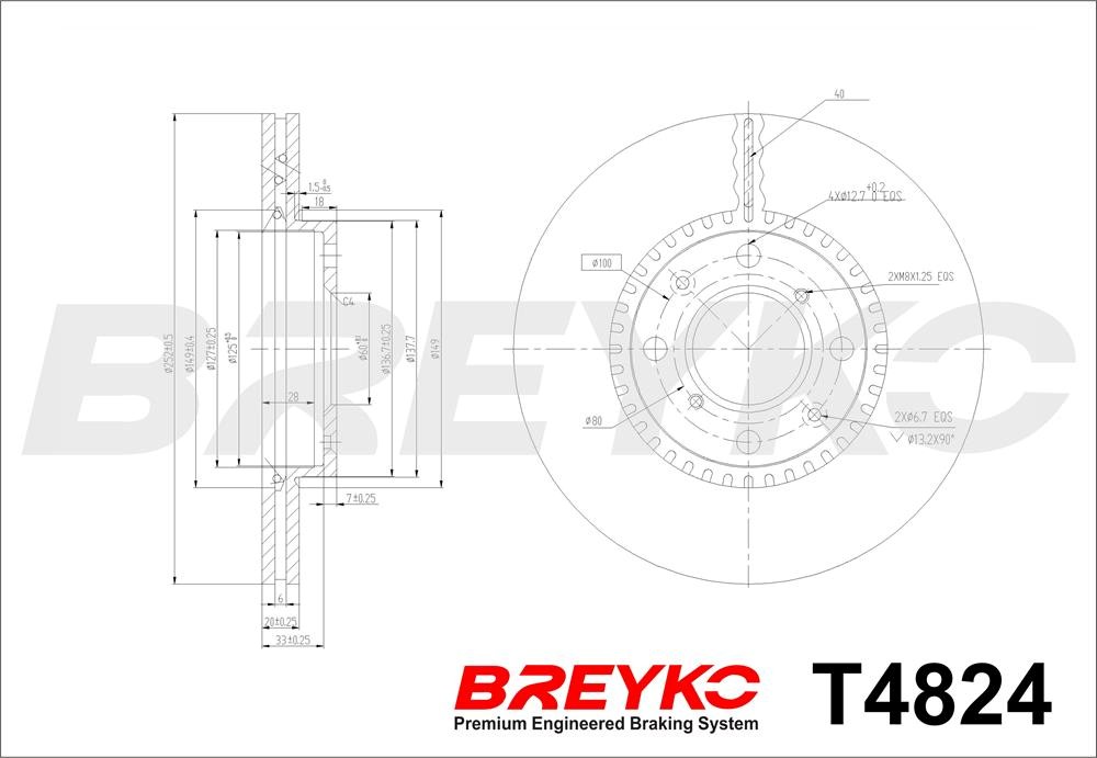 DAVID VASCO T4824 BREYKO Brake Disc