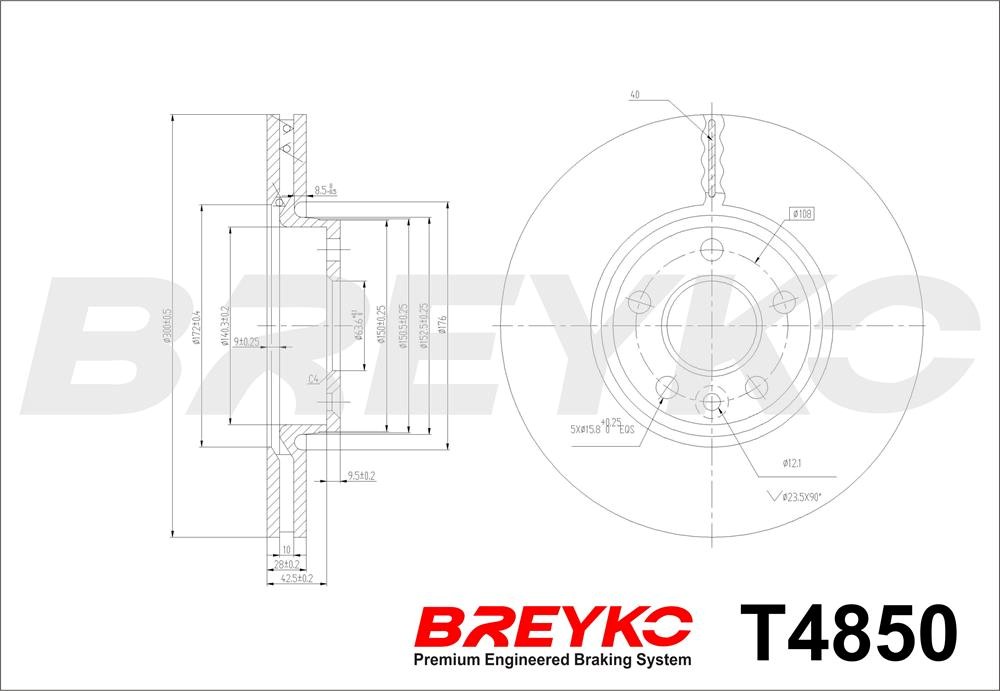 DAVID VASCO T4850 BREYKO Brake Disc