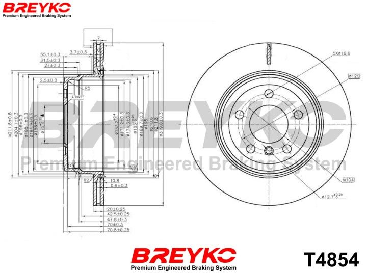 DAVID VASCO T4854 Brake Disc