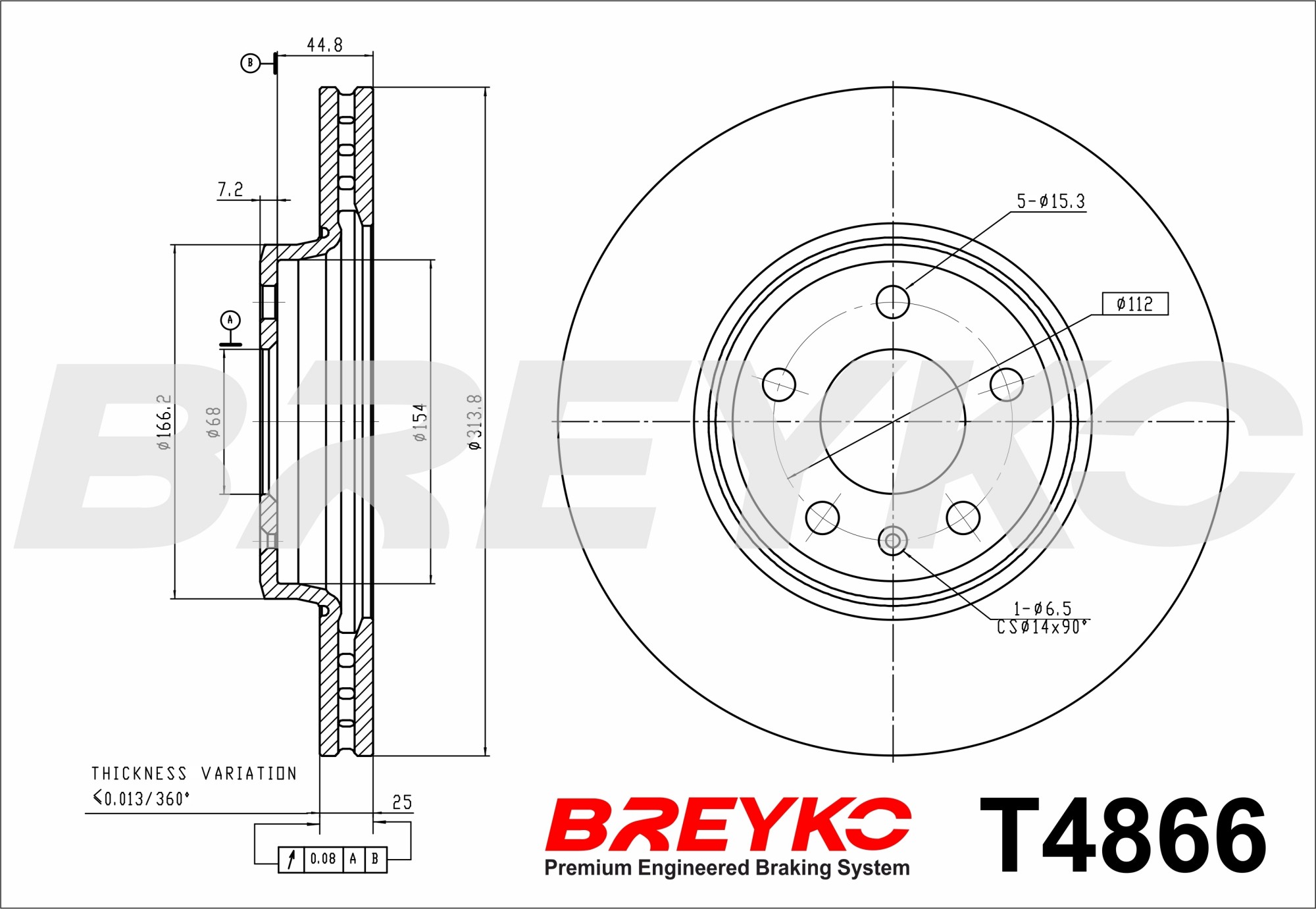 DAVID VASCO T4866 BREYKO Brake Disc
