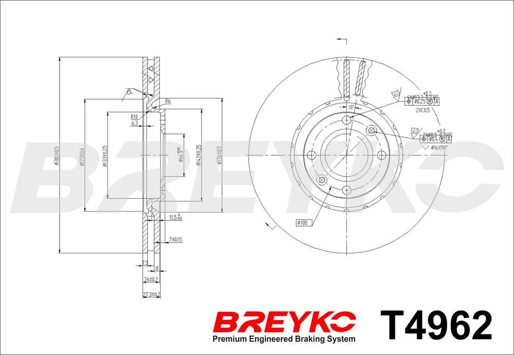 DAVID VASCO T4962 BREYKO Brake Disc