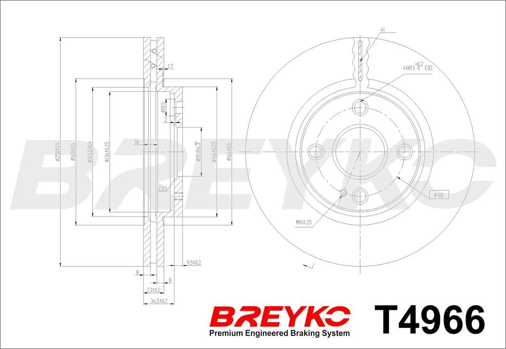 DAVID VASCO T4966 BREYKO Brake Disc