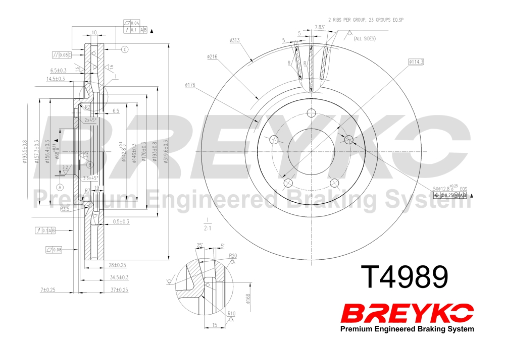 DAVID VASCO T4989 BREYKO Brake Disc
