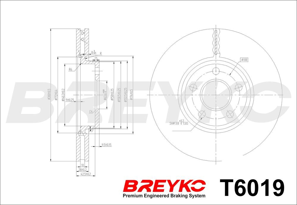DAVID VASCO T6019 BREYKO Brake Disc