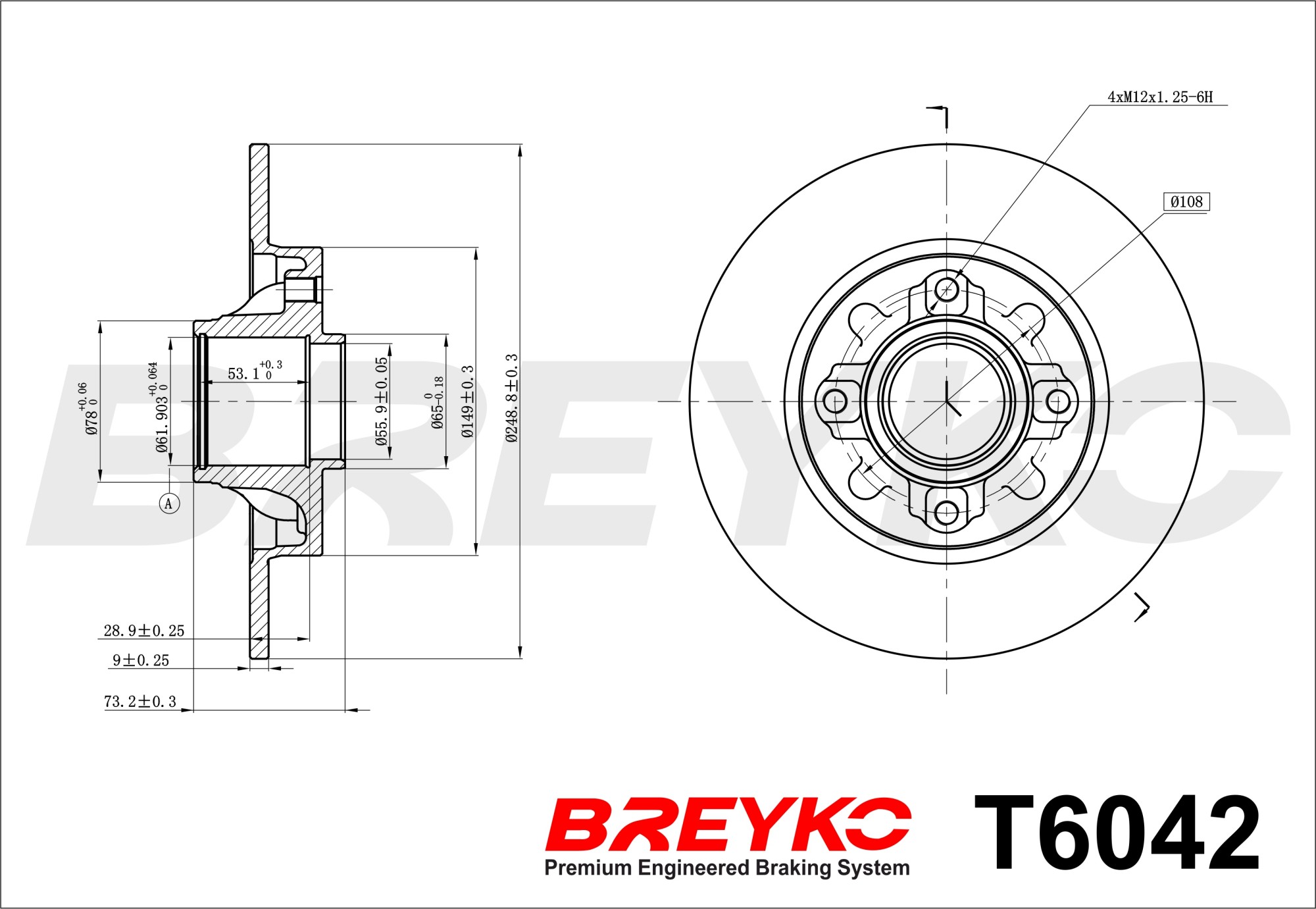 DAVID VASCO T6042 BREYKO Brake Disc