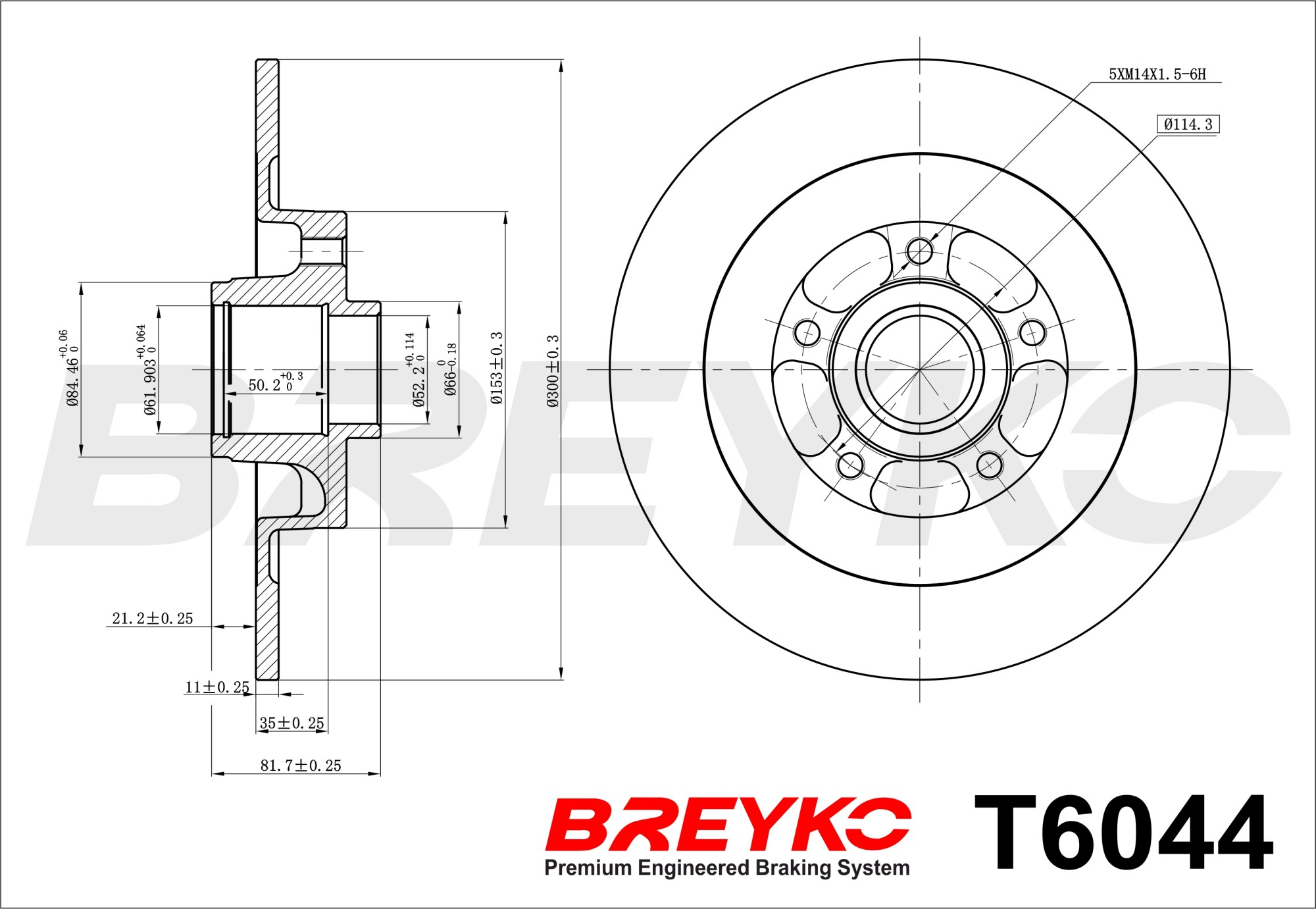 DAVID VASCO T6044 BREYKO Brake Disc