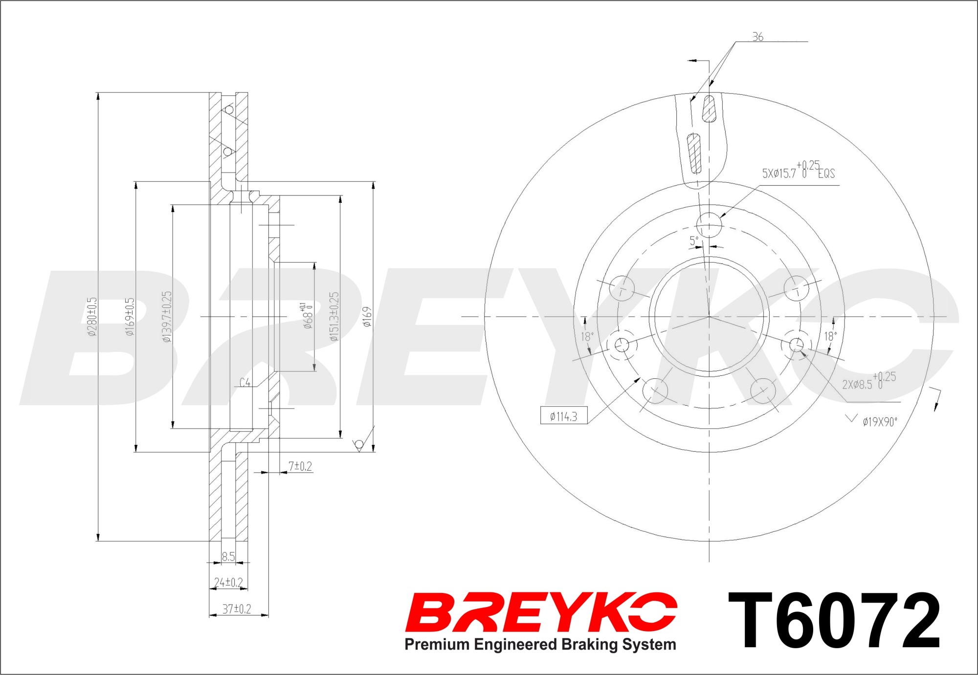 DAVID VASCO T6072 BREYKO Brake Disc