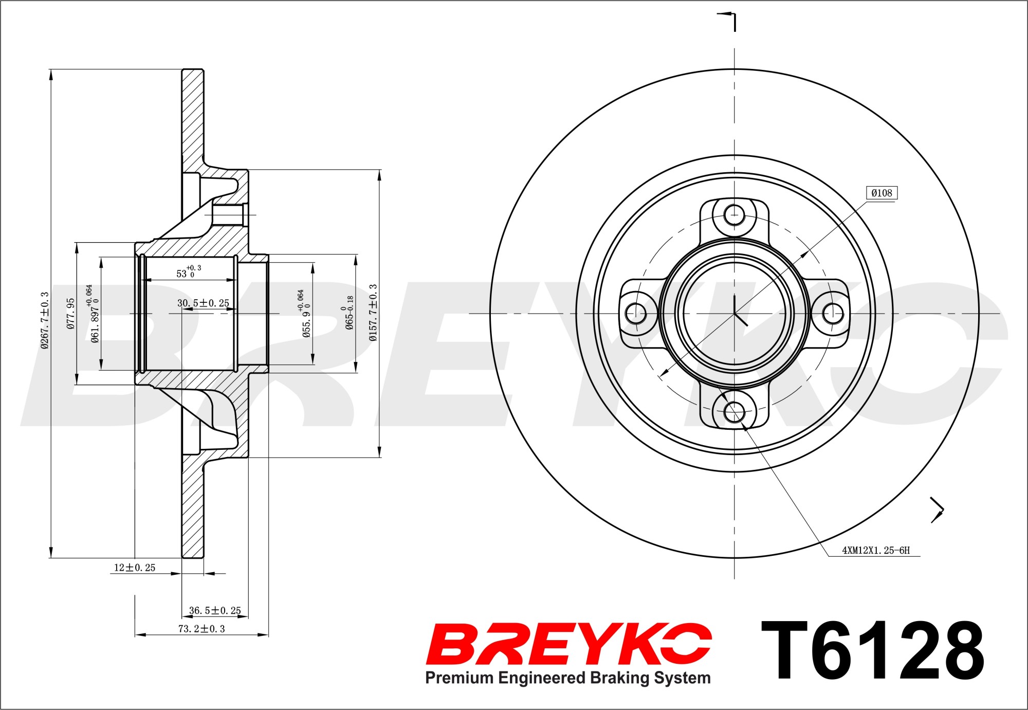 DAVID VASCO T6128 BREYKO Brake Disc