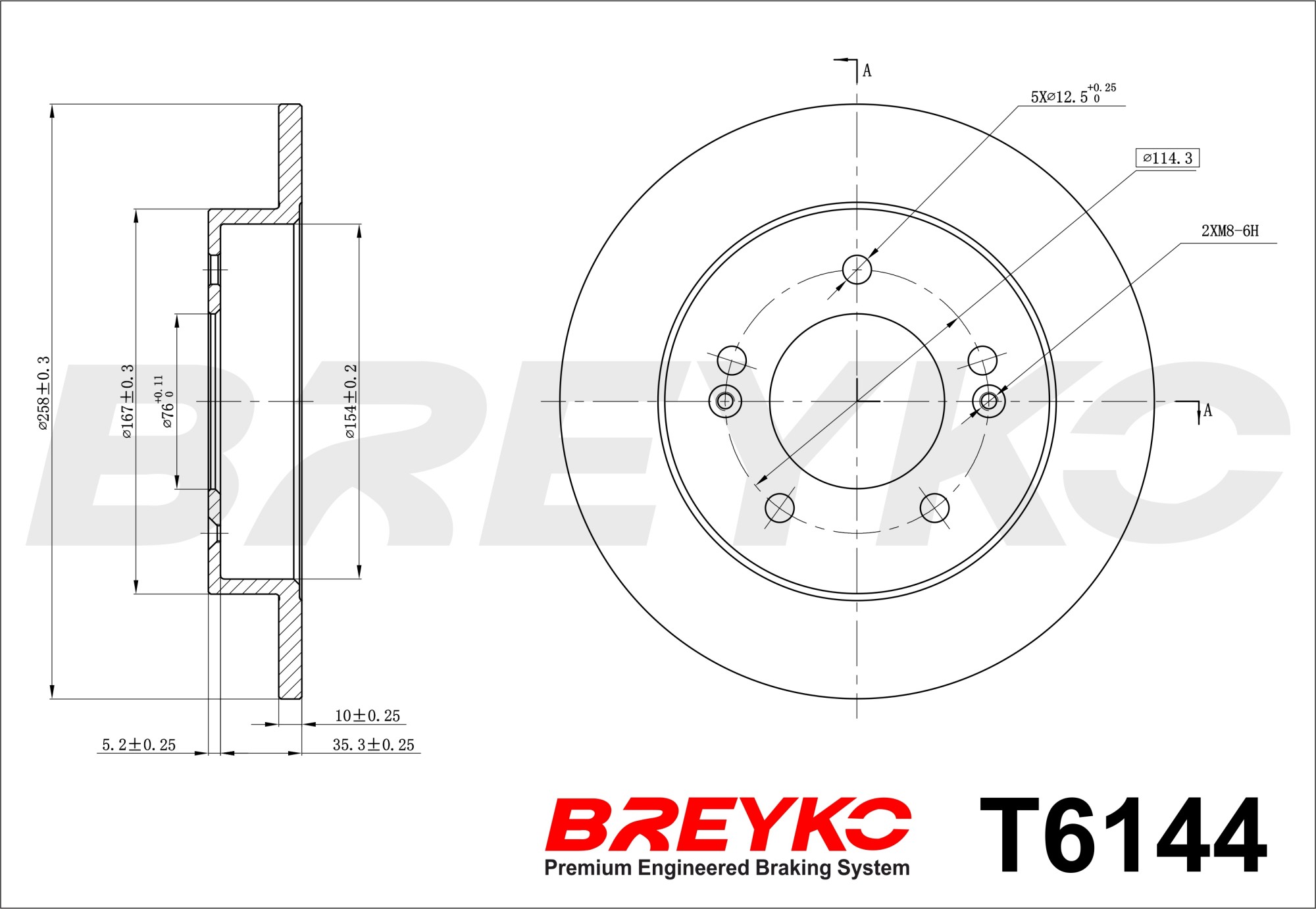 DAVID VASCO T6144 BREYKO Brake Disc