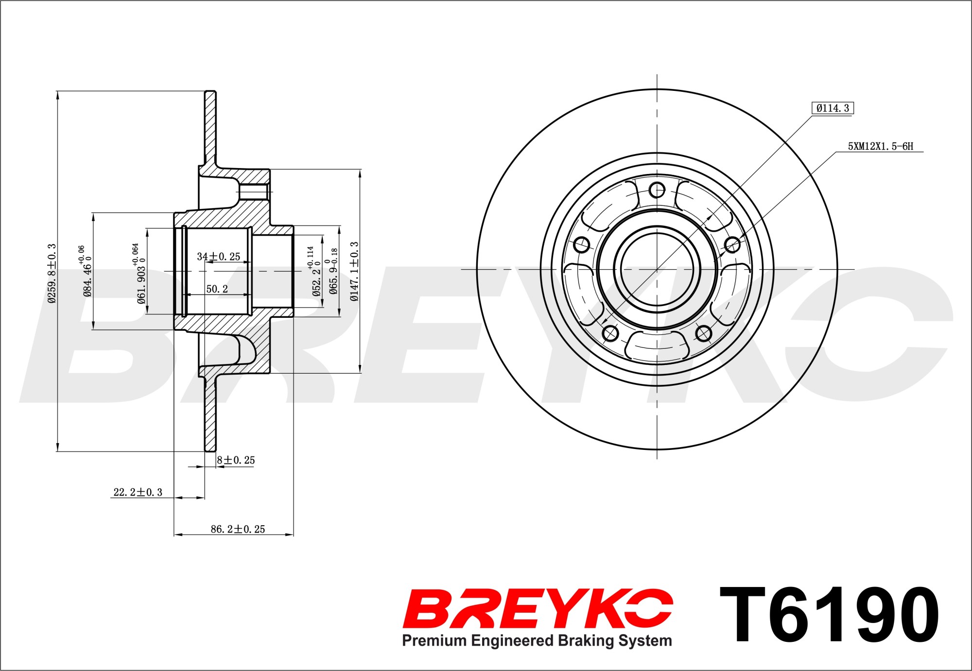 DAVID VASCO T6190 BREYKO Brake Disc
