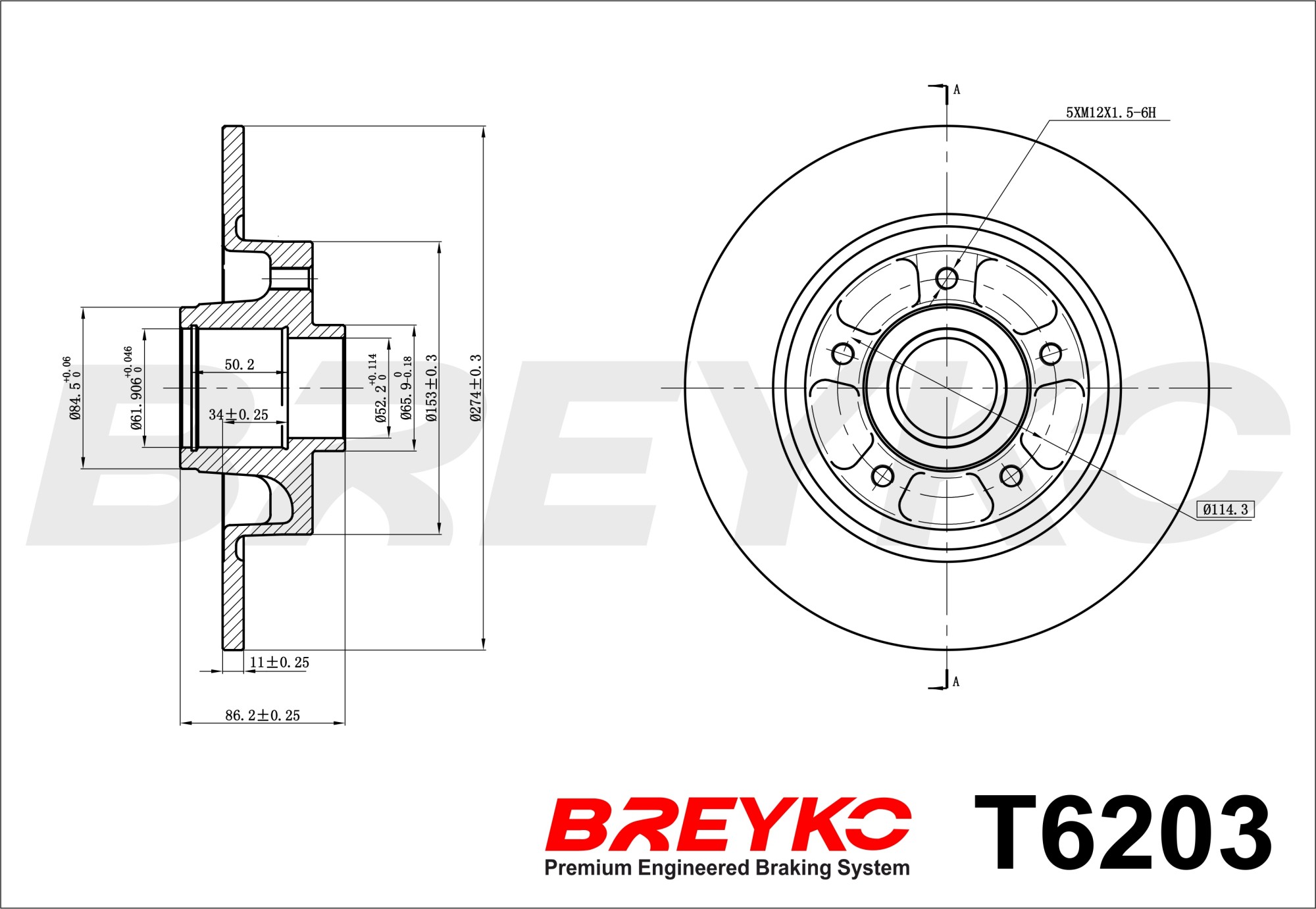 DAVID VASCO T6203 BREYKO Brake Disc