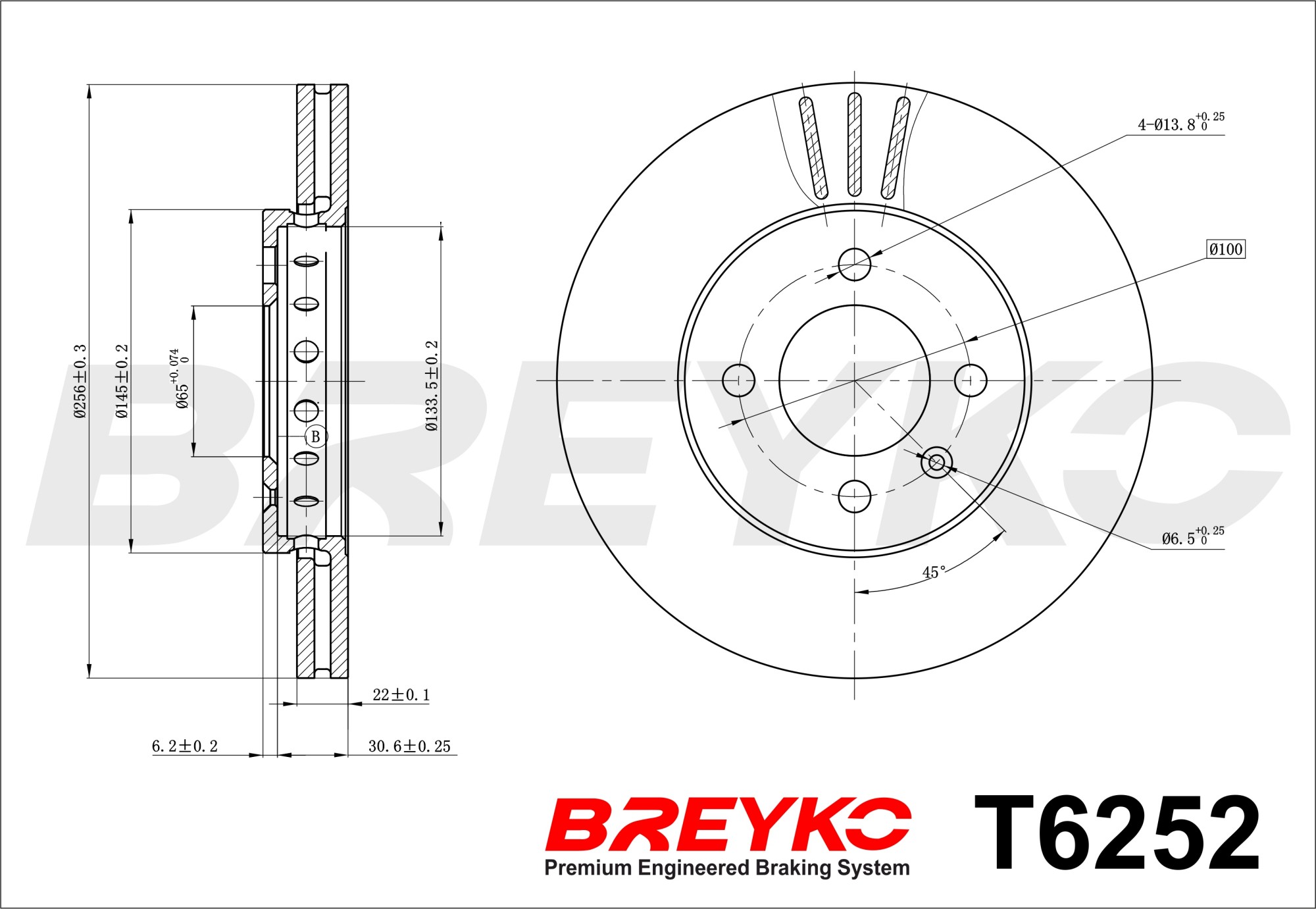 DAVID VASCO T6252 BREYKO Brake Disc