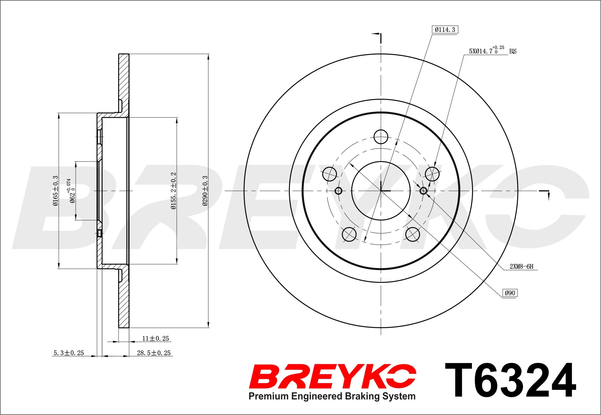DAVID VASCO T6324 BREYKO Brake Disc
