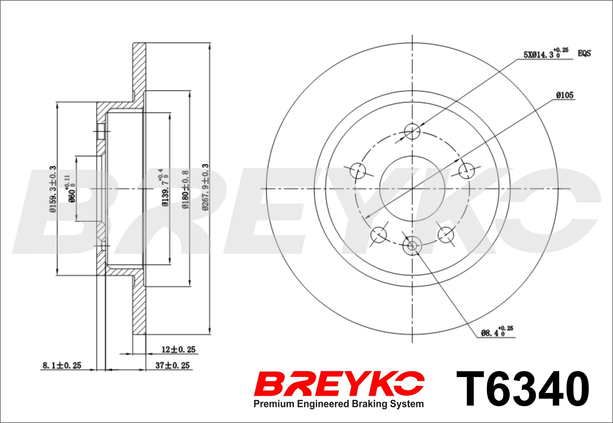 DAVID VASCO T6340 BREYKO Brake Disc