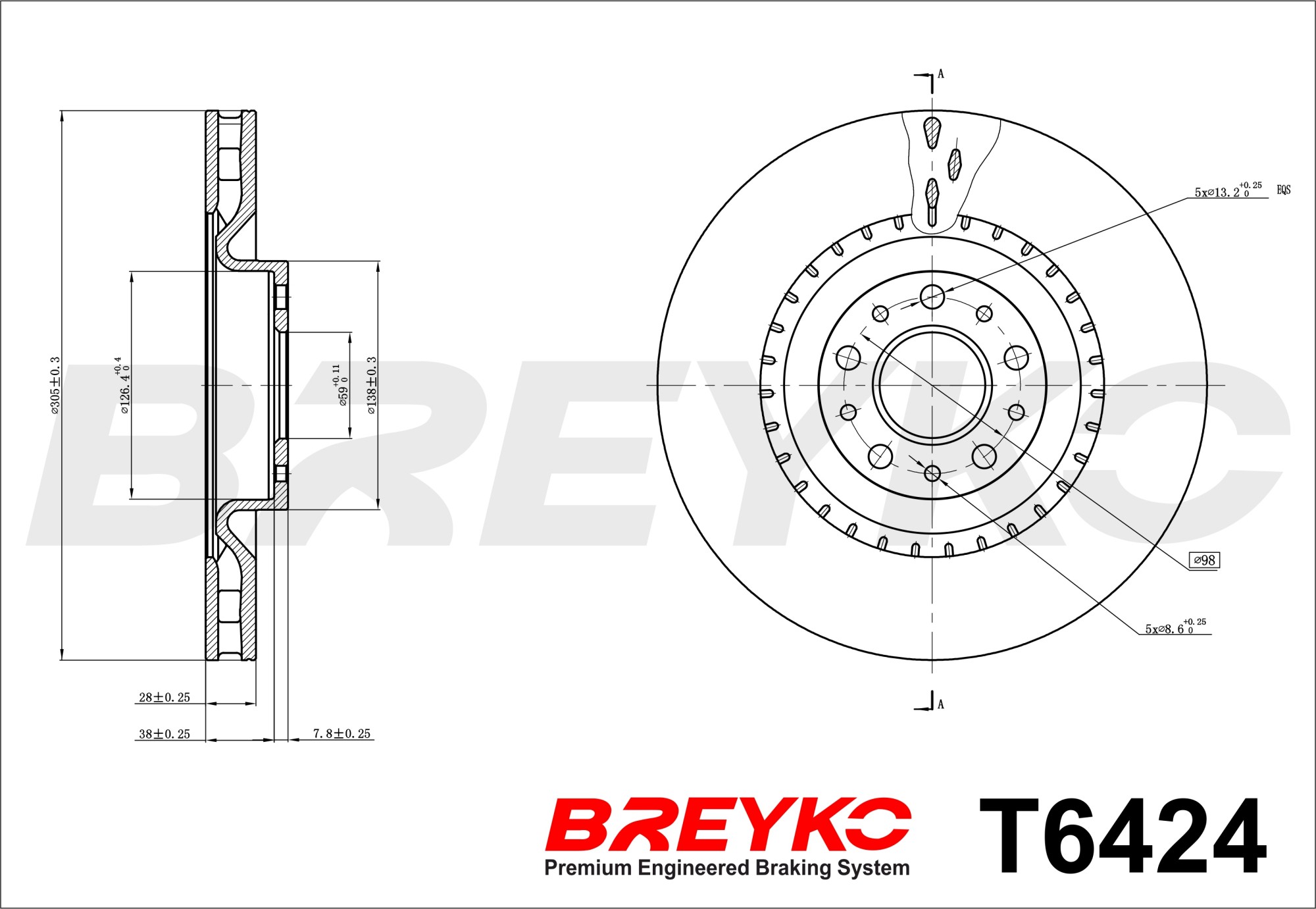 DAVID VASCO T6424 BREYKO Brake Disc