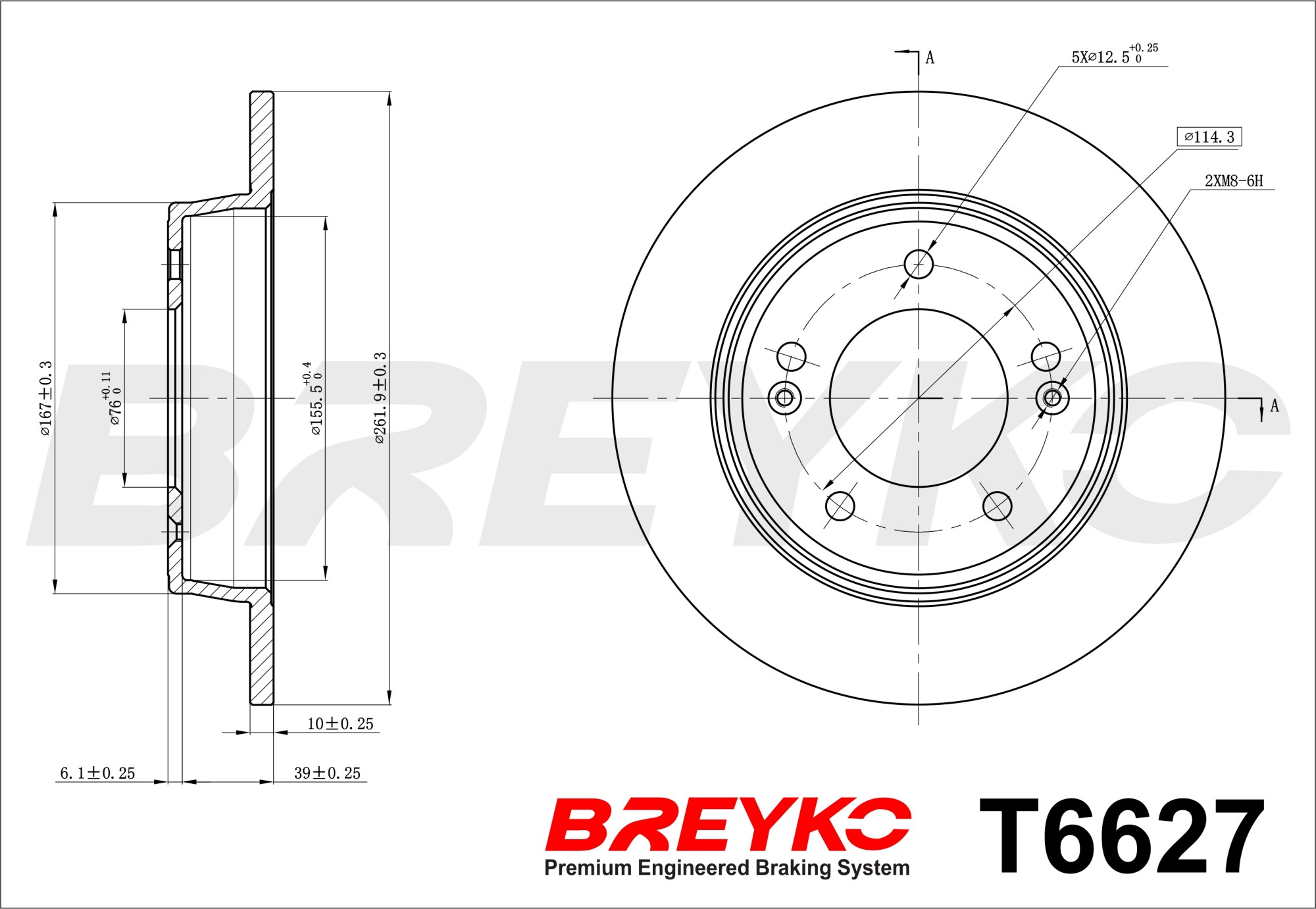 DAVID VASCO T6627 BREYKO Brake Disc