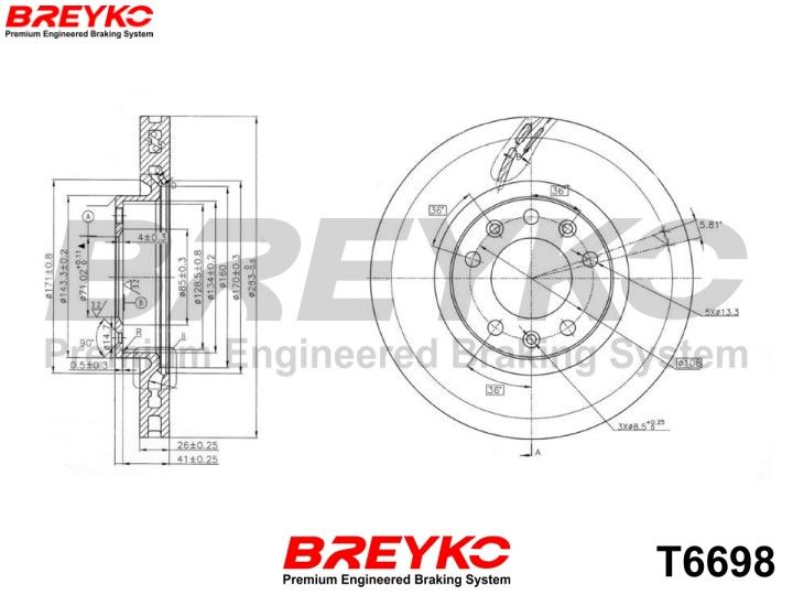 DAVID VASCO T6698 Brake Disc