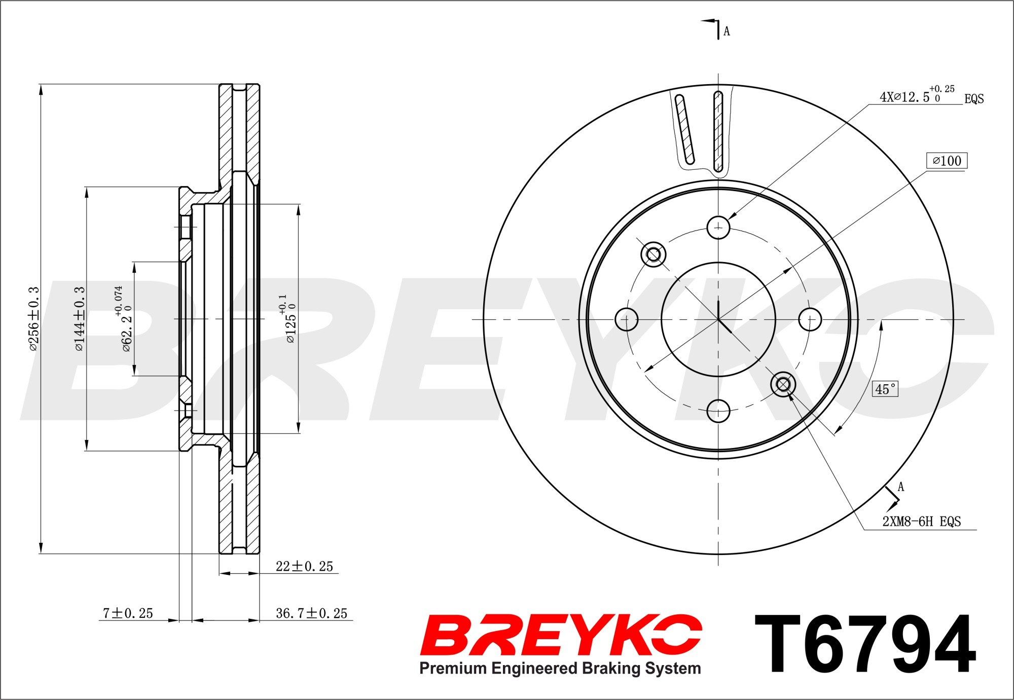 DAVID VASCO T6794 BREYKO Brake Disc