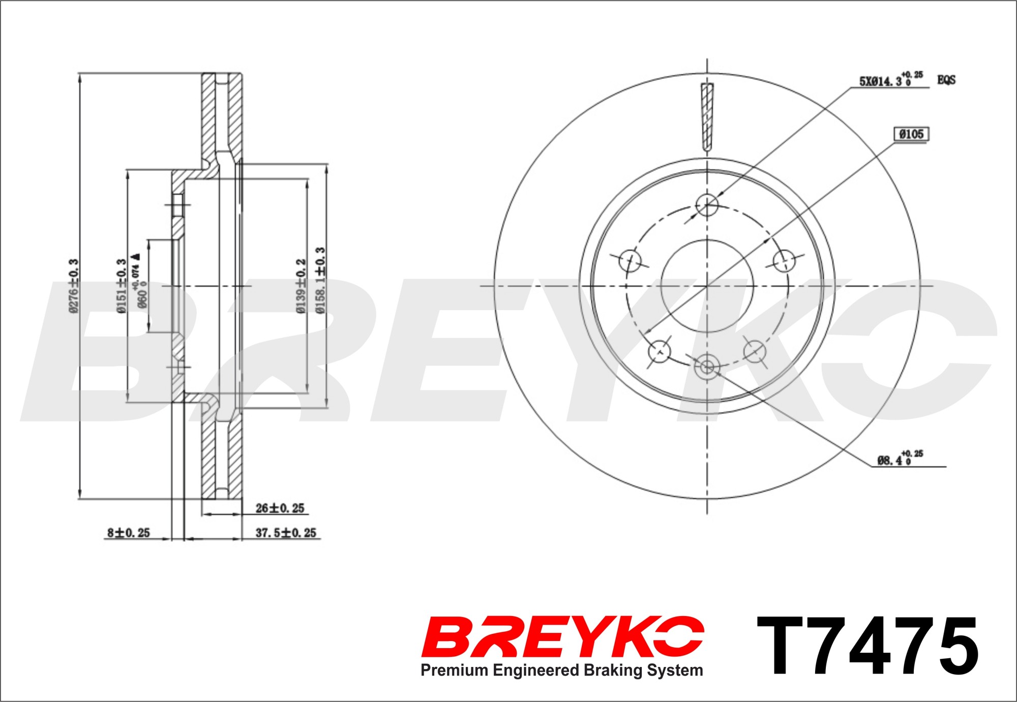 DAVID VASCO T7475 BREYKO Brake Disc