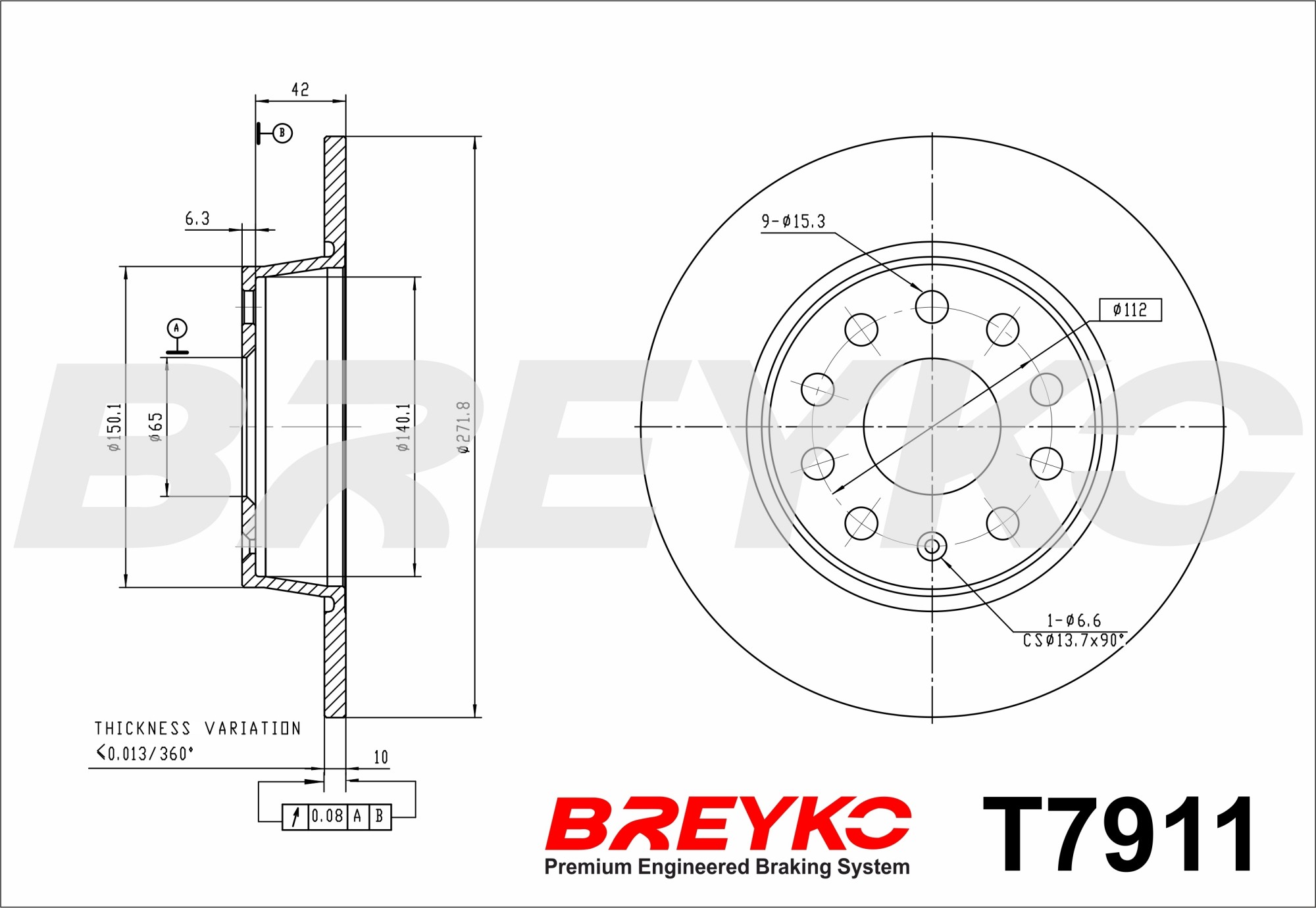 DAVID VASCO T7911 BREYKO Brake Disc