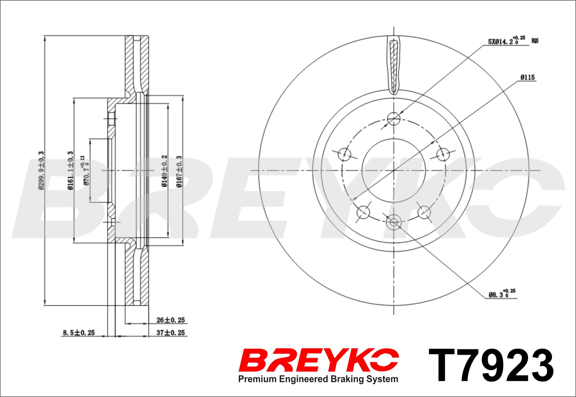 DAVID VASCO T7923 BREYKO Brake Disc