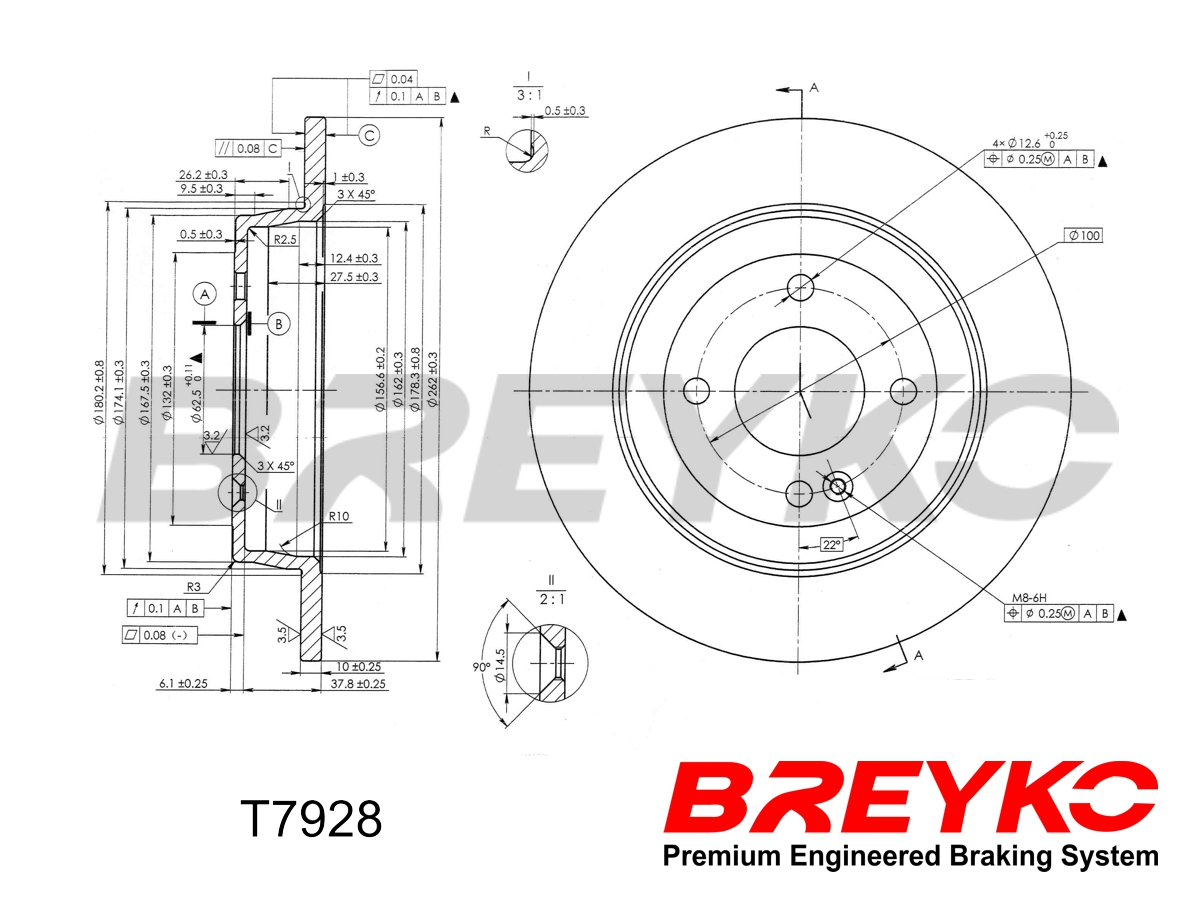 DAVID VASCO T7928 BREYKO Brake Disc