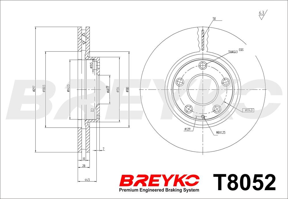 DAVID VASCO T8052 BREYKO Brake Disc