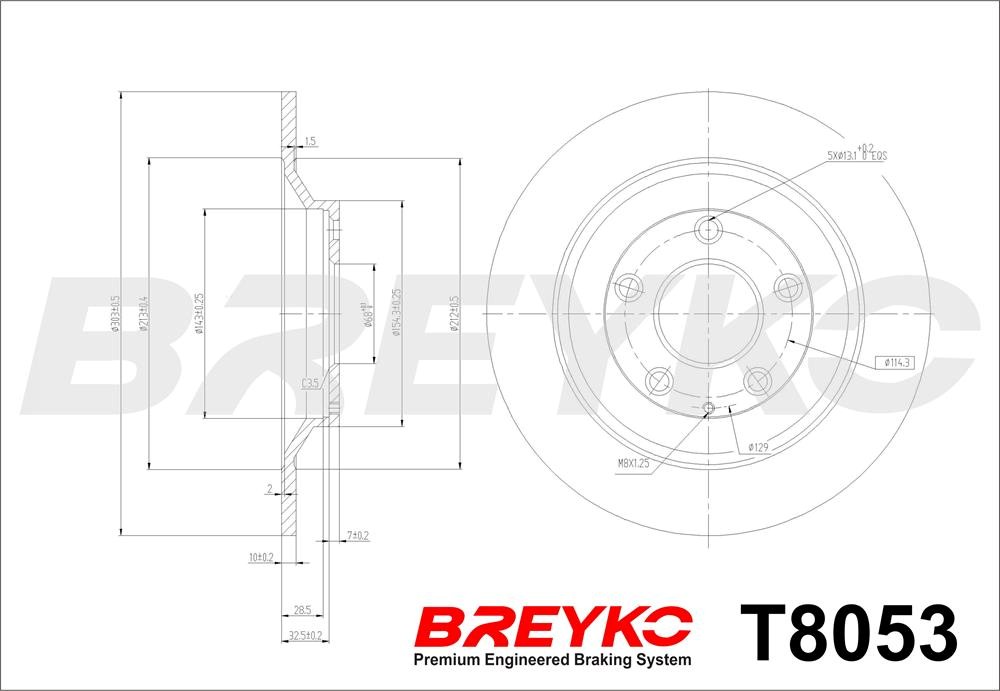 DAVID VASCO T8053 BREYKO Brake Disc