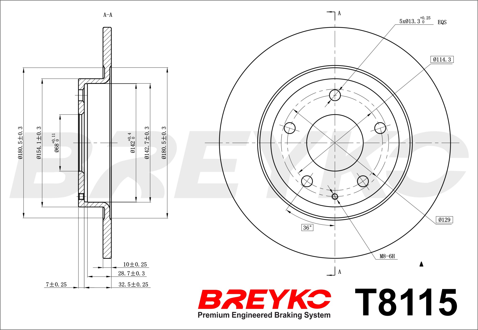 DAVID VASCO T8115 BREYKO Brake Disc