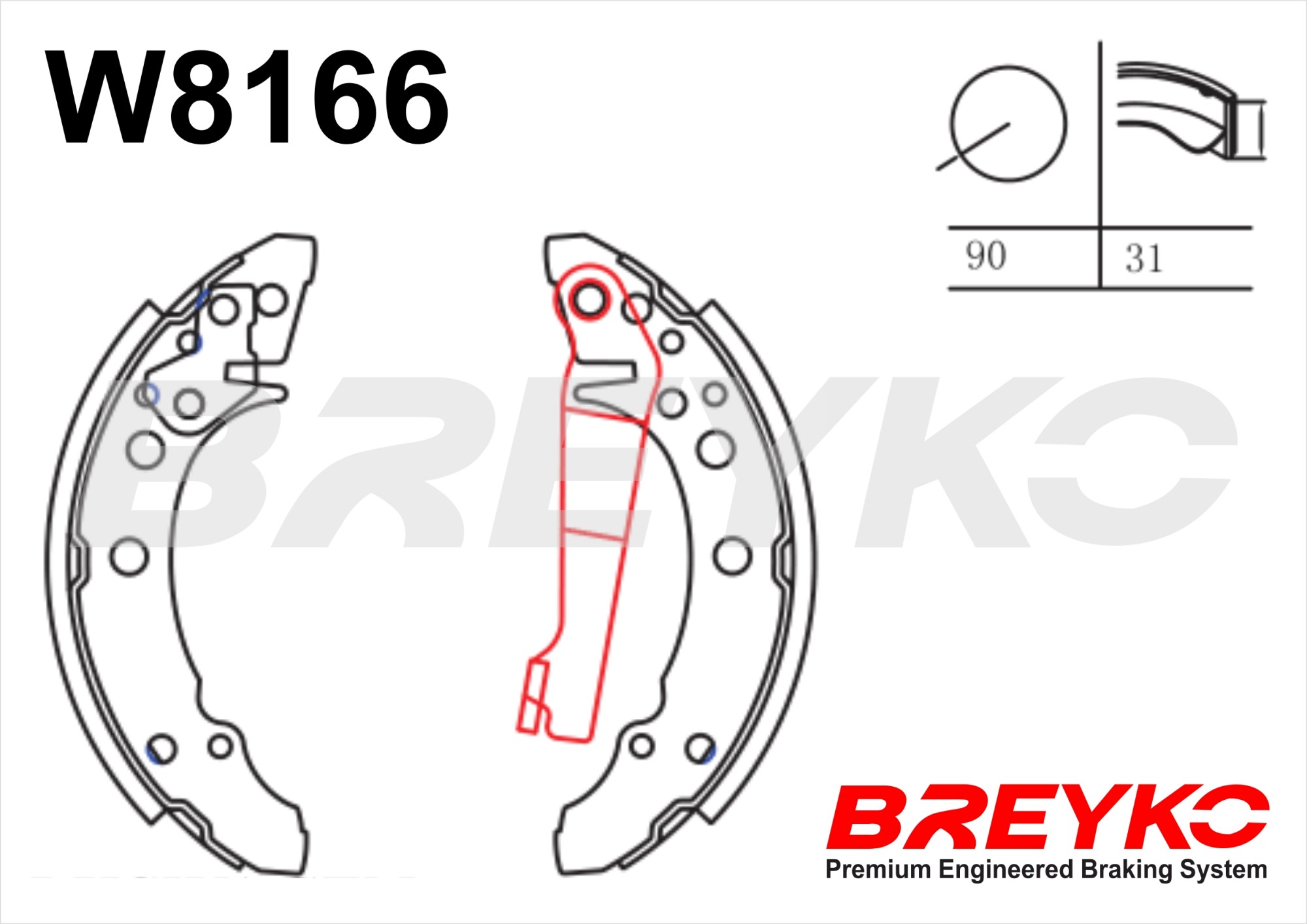 DAVID VASCO W8166 BREYKO Brake Shoe Set