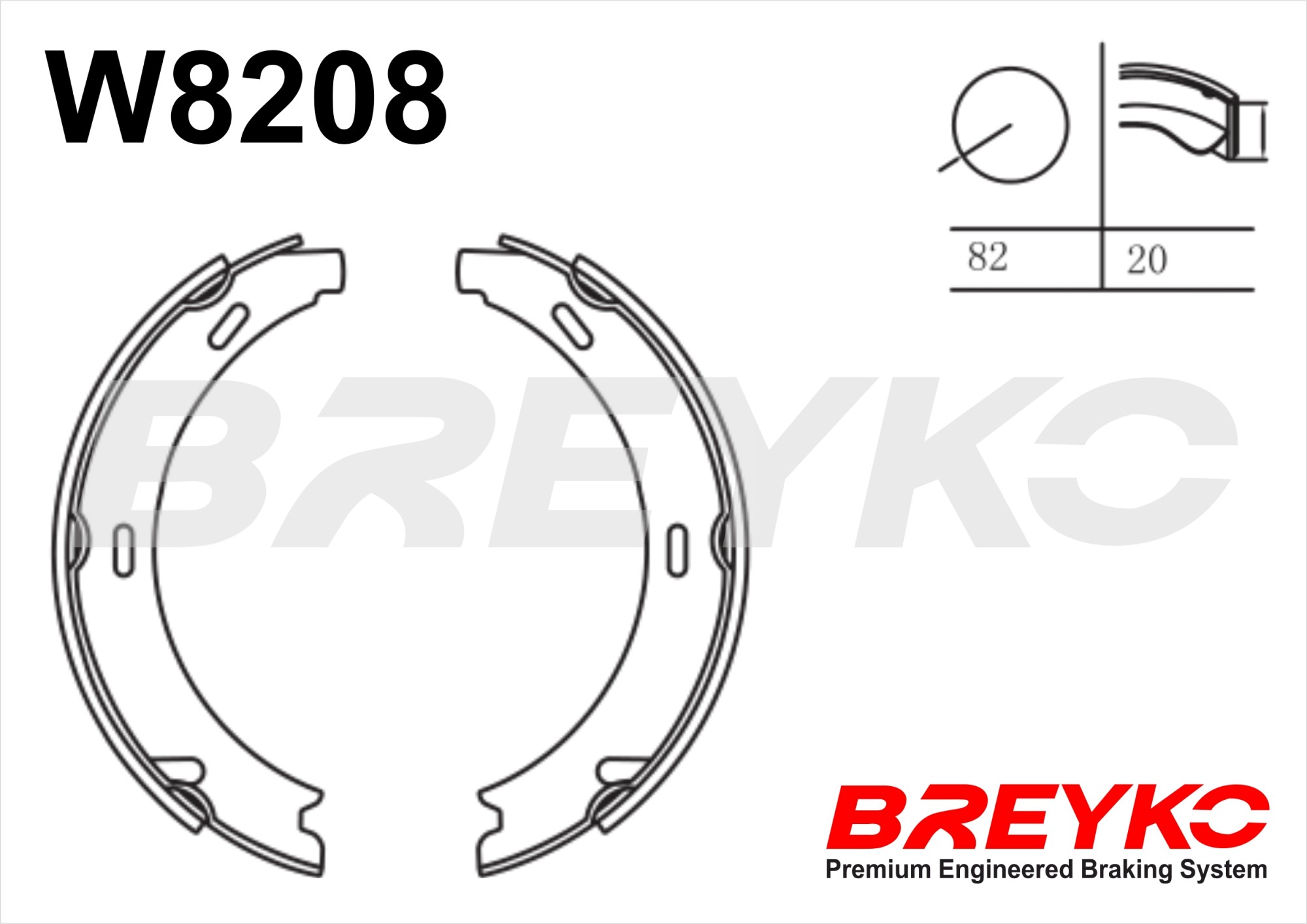 DAVID VASCO W8208 BREYKO Brake Shoe Set