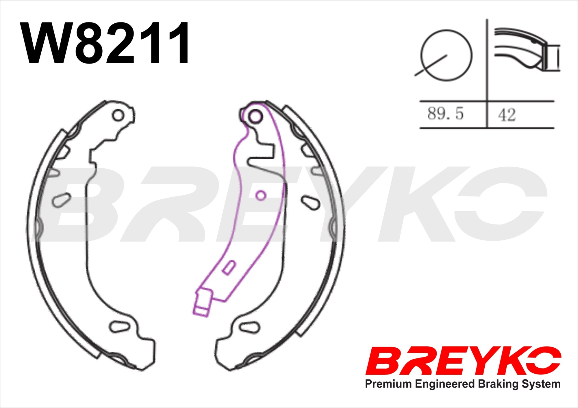 DAVID VASCO W8211 BREYKO Brake Shoe Set