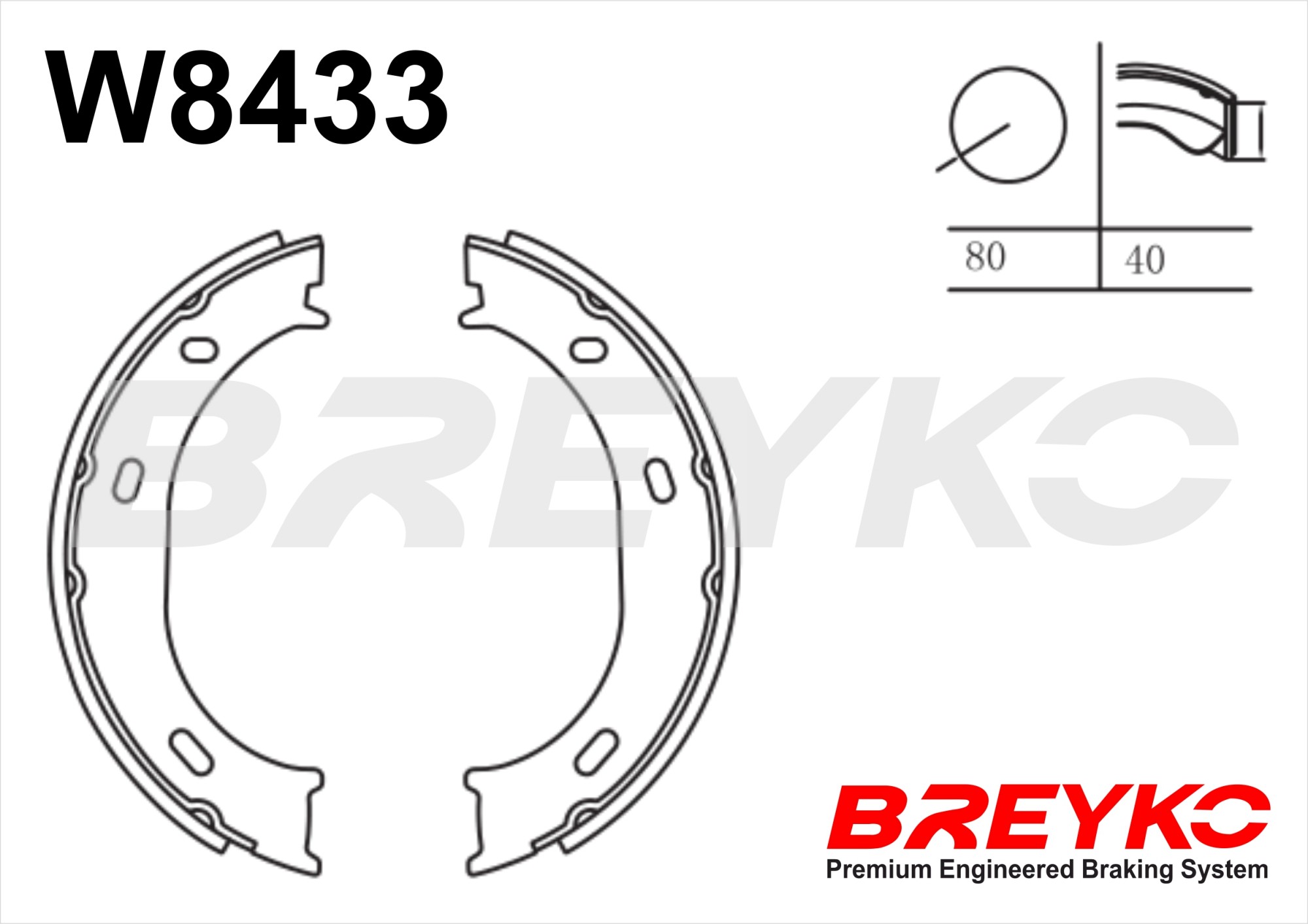 DAVID VASCO W8433 BREYKO Brake Shoe Set