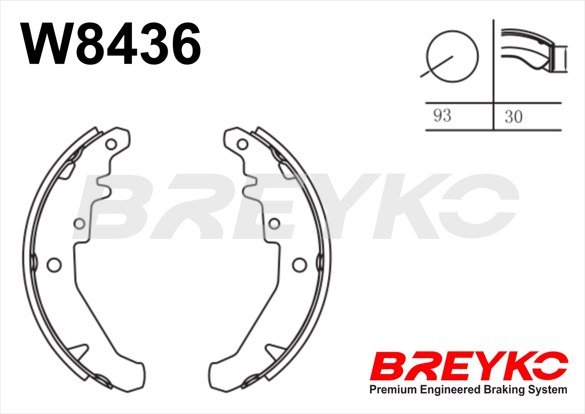 DAVID VASCO W8436 BREYKO Brake Shoe Set