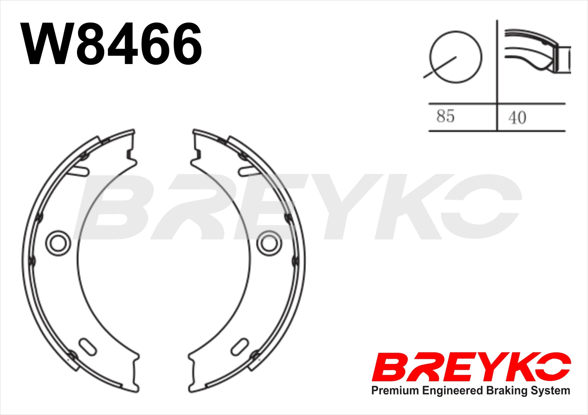 DAVID VASCO W8466 BREYKO Brake Shoe Set