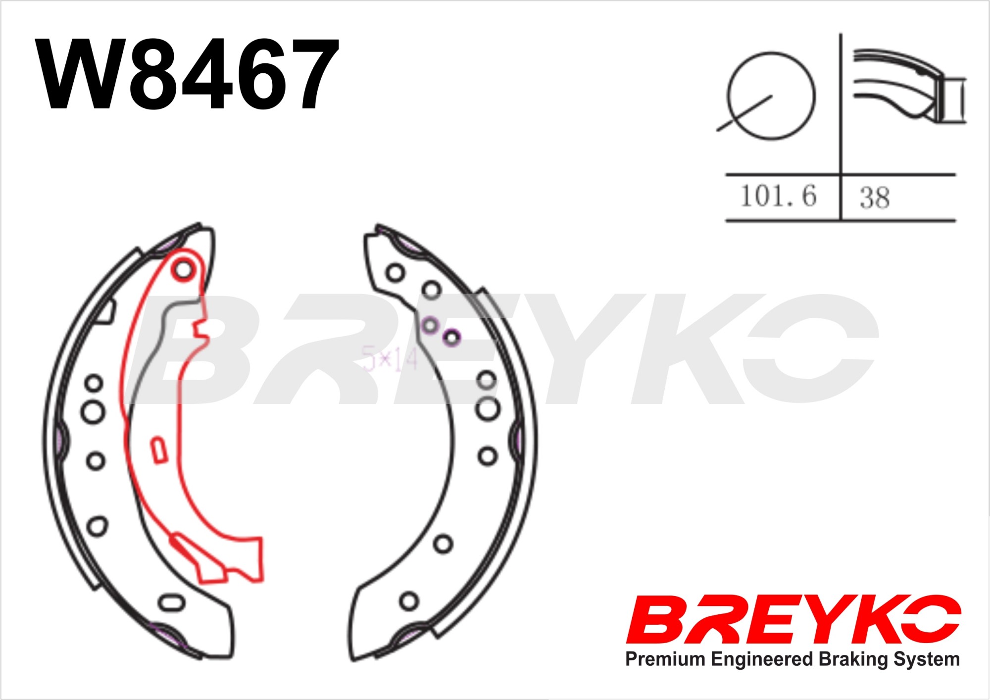 DAVID VASCO W8467 BREYKO Brake Shoe Set