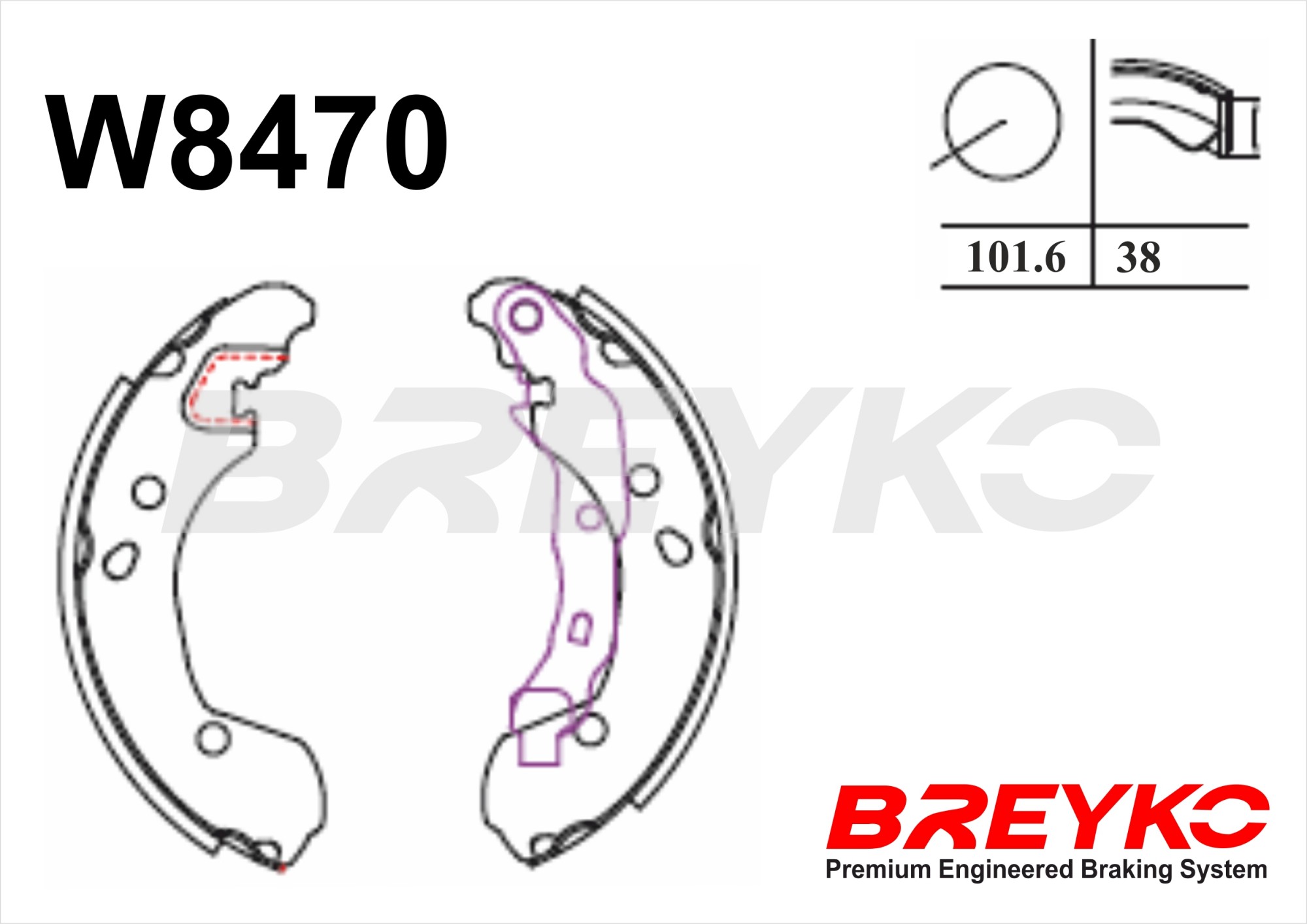 DAVID VASCO W8470 BREYKO Brake Shoe Set