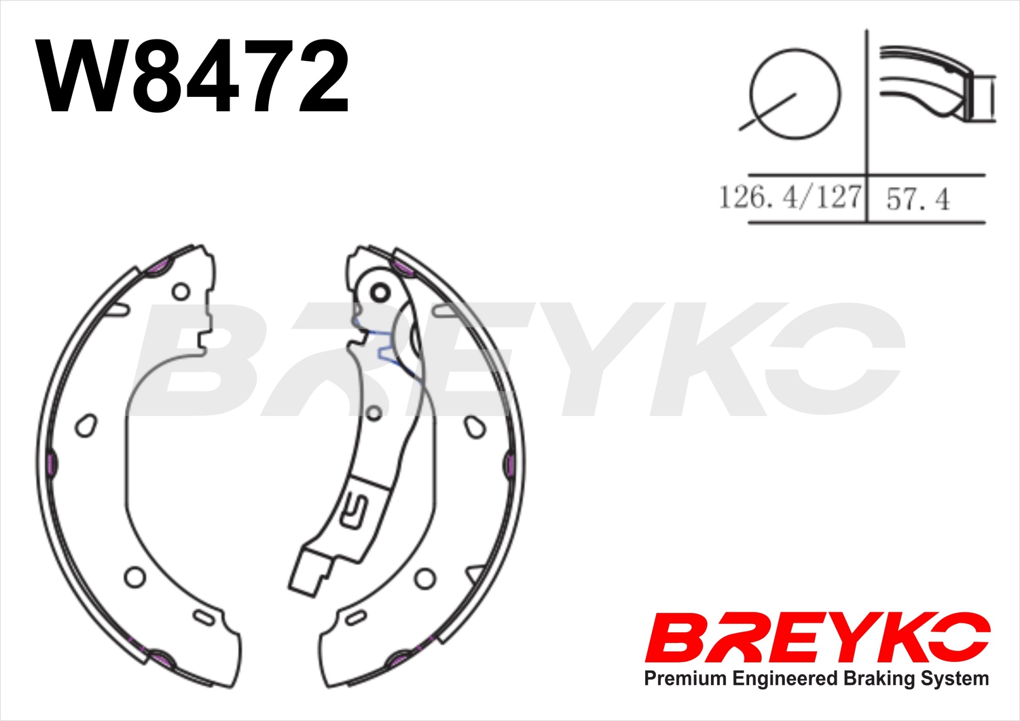 DAVID VASCO W8472 BREYKO Brake Shoe Set