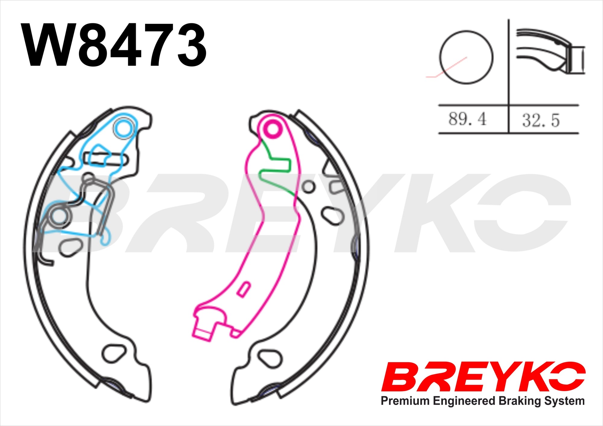 DAVID VASCO W8473 BREYKO Brake Shoe Set