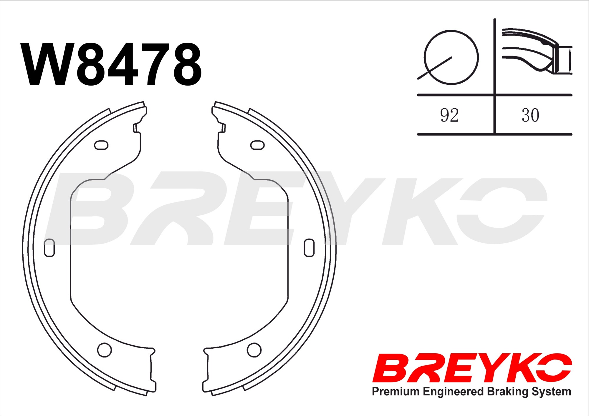 DAVID VASCO W8478 BREYKO Brake Shoe Set