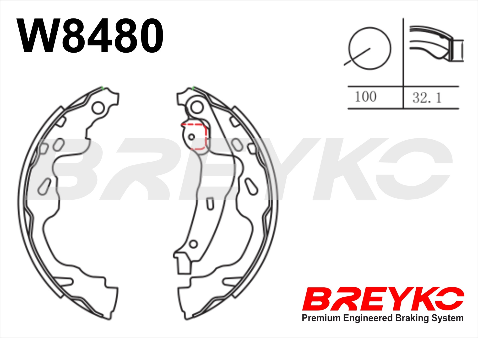 DAVID VASCO W8480 BREYKO Brake Shoe Set