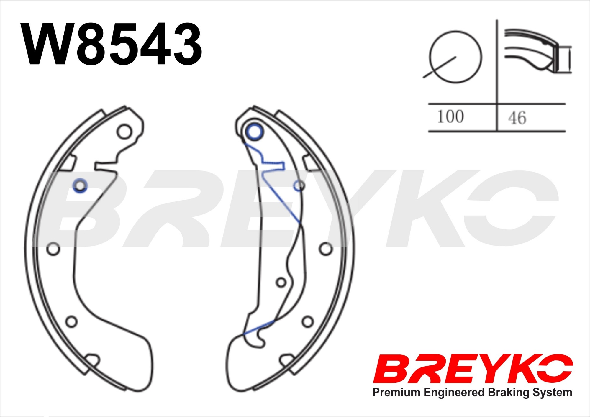 DAVID VASCO W8543 BREYKO Brake Shoe Set