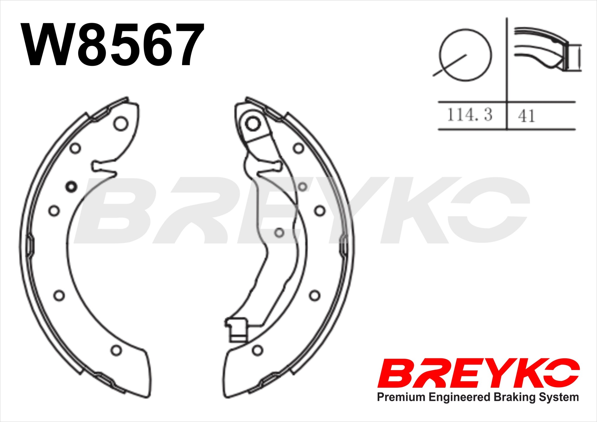 DAVID VASCO W8567 BREYKO Brake Shoe Set