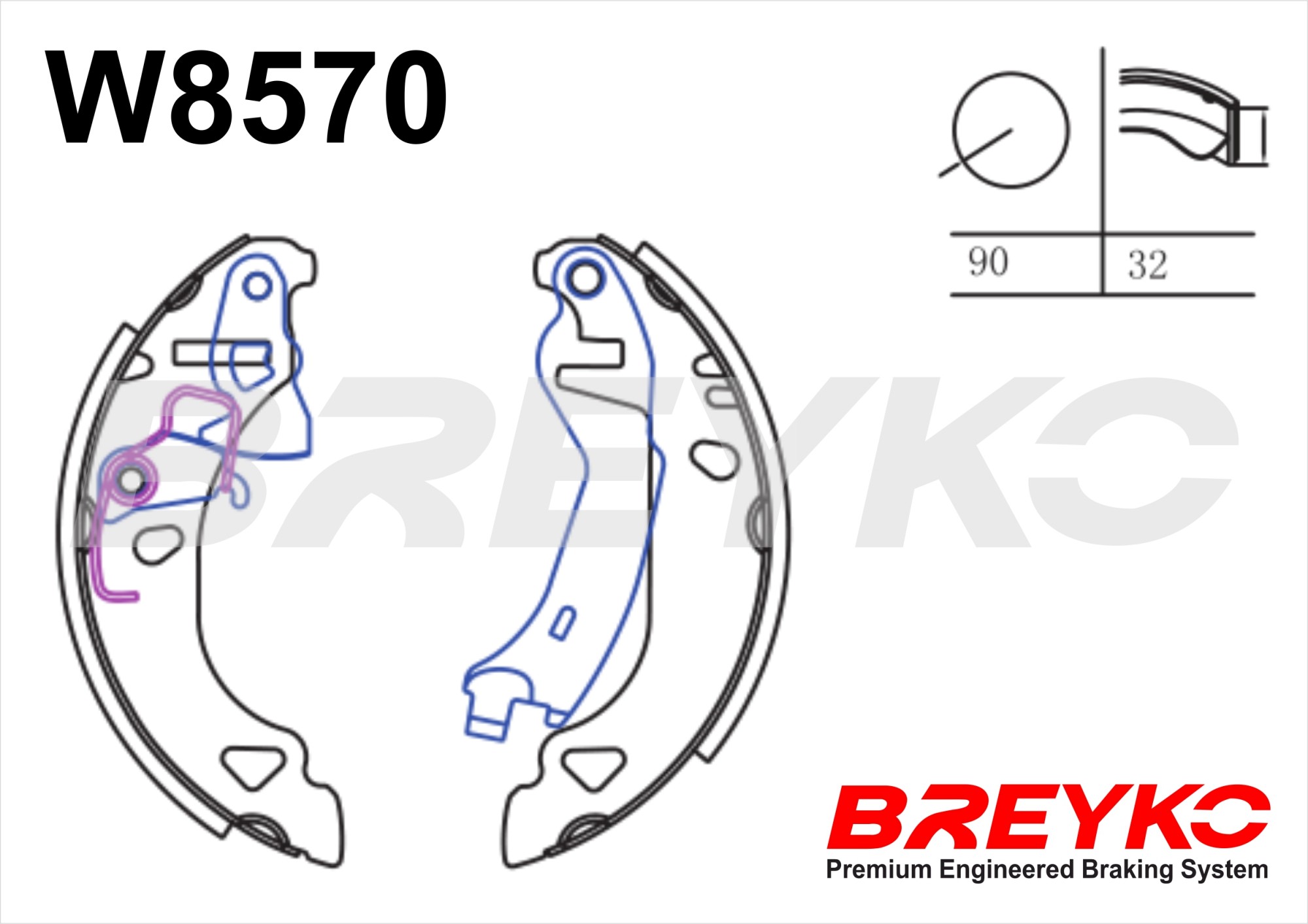 DAVID VASCO W8570 BREYKO Brake Shoe Set