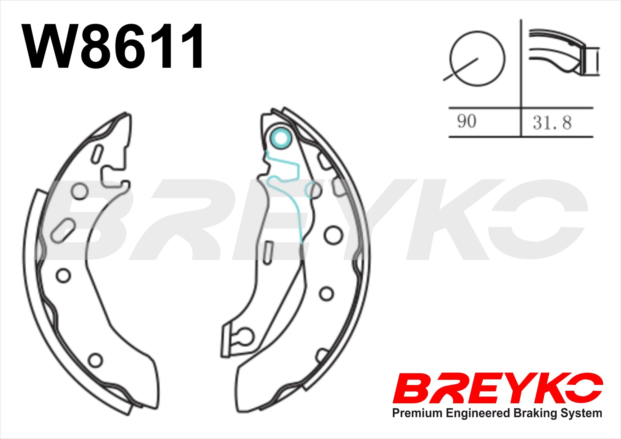 DAVID VASCO W8611 BREYKO Brake Shoe Set